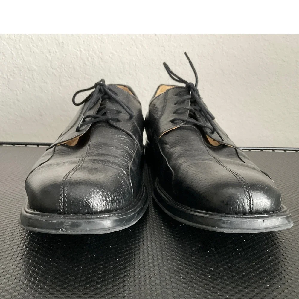 Belvedere Studio Bay Bridge Mens Black Leather Bicycle Toe Dress Shoes 13D